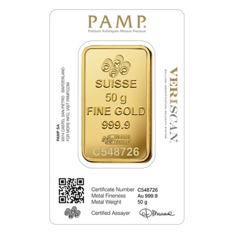 50 g Goldbarren PAMP Fortuna