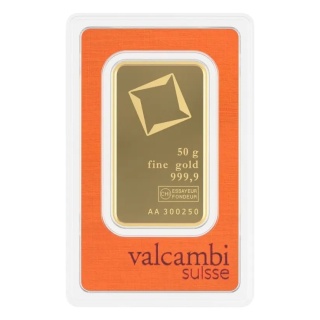 50 g Goldbarren | Valcambi | Geprägt