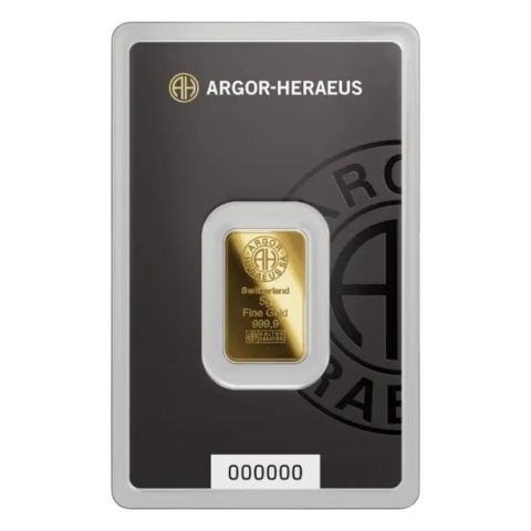 5 g Goldbarren | Argor-Heraeus – Avers