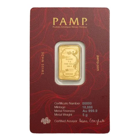 5 g Goldbarren Good Luck Phönix | PAMP