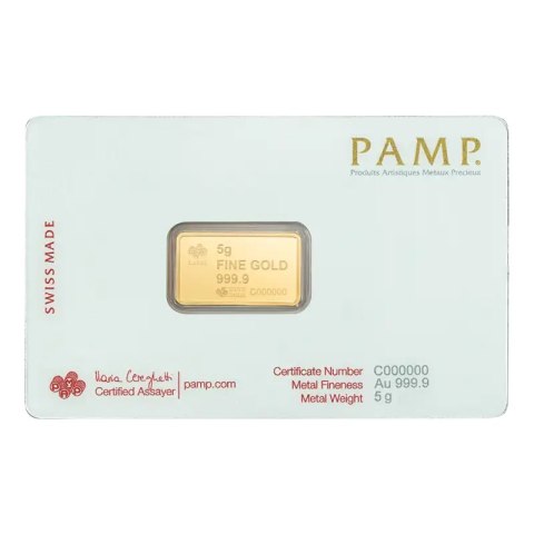 5 g Goldbarren | PAMP | America the Free: Bald Eagle