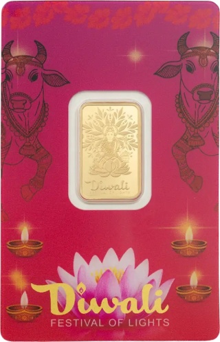 5 g Goldbarren | PAMP | Diwali Lakshmi & Sacred Cow