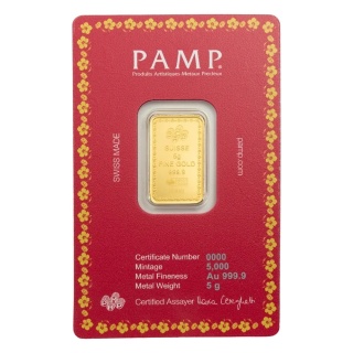 5 g Goldbarren | PAMP | Diwali Lakshmi & Sacred Cow