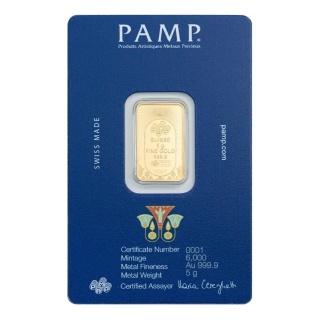 5 g Goldbarren | PAMP | Lucky Scarab