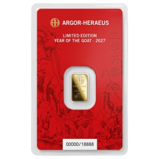 1 g Jahr der Ziege Goldbarren | Argor-Heraeus | 2027