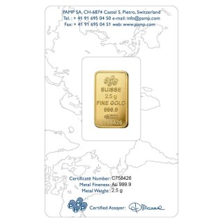 2,5 g Goldbarren Rosa | PAMP Suisse