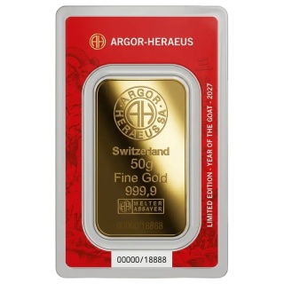 50 g Jahr der Ziege Goldbarren | Argor-Heraeus | 2027