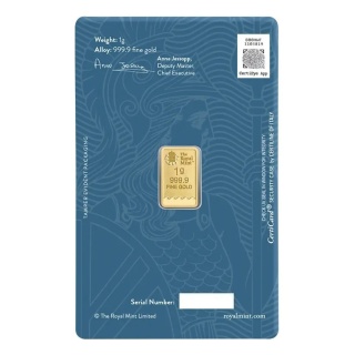 The Royal Mint Britannia 1g Goldbarren