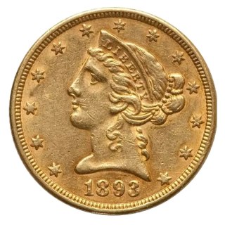 5 Dollar „Liberty Head" Goldmünze | 1795-1929