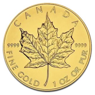 1 oz Maple Leaf Goldmünze | Gemischte Jahrgänge | 2. Wahl